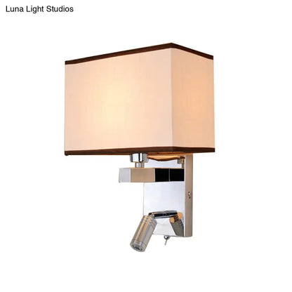 DecorBites™ Contemporary Rectangle LED Wall Sconce Lighting in Chrome with Spotlight