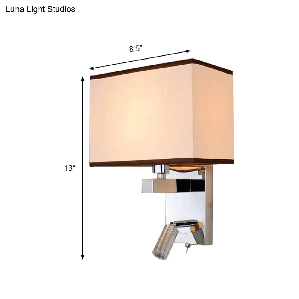 DecorBites™ Contemporary Rectangle LED Wall Sconce Lighting in Chrome with Spotlight