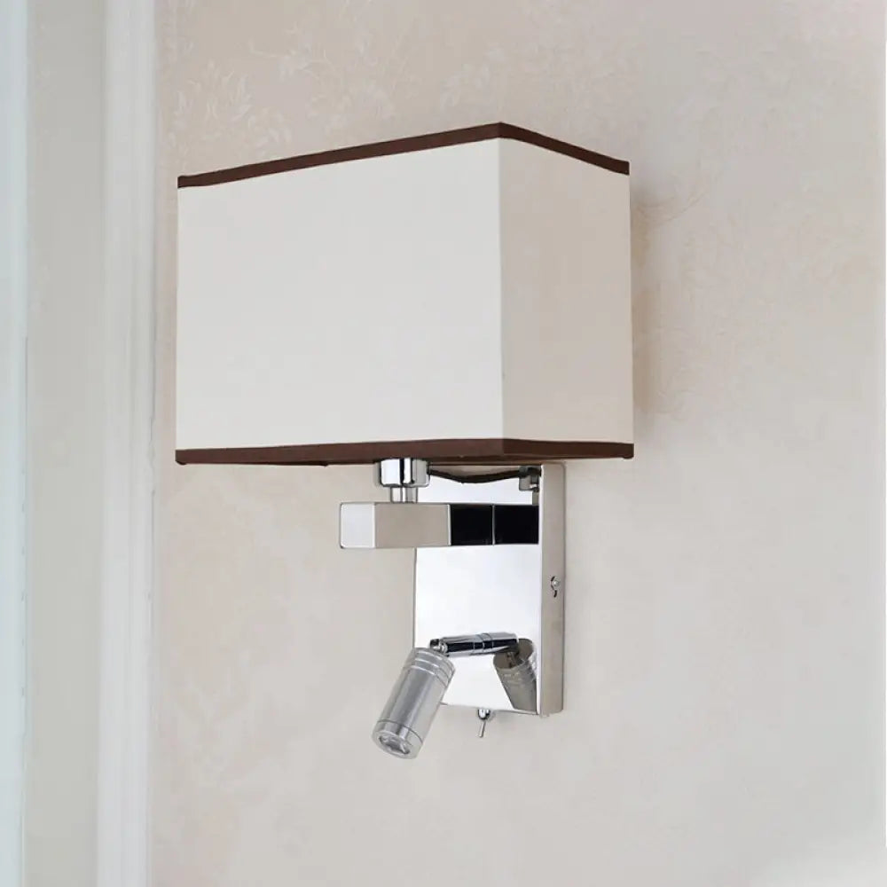 DecorBites™ Contemporary Rectangle LED Wall Sconce Lighting in Chrome with Spotlight