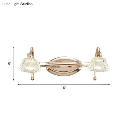 Contemporary rose gold wall vanity light bathroom truncated cone shade