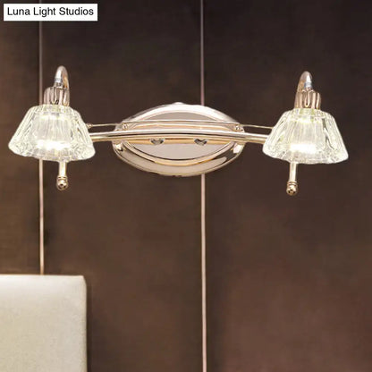 Contemporary rose gold wall vanity light bathroom truncated cone shade