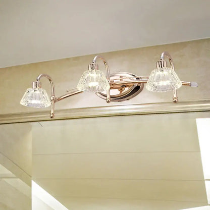 Contemporary rose gold wall vanity light bathroom truncated cone shade