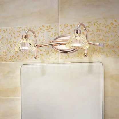 Contemporary rose gold wall vanity light bathroom truncated cone shade