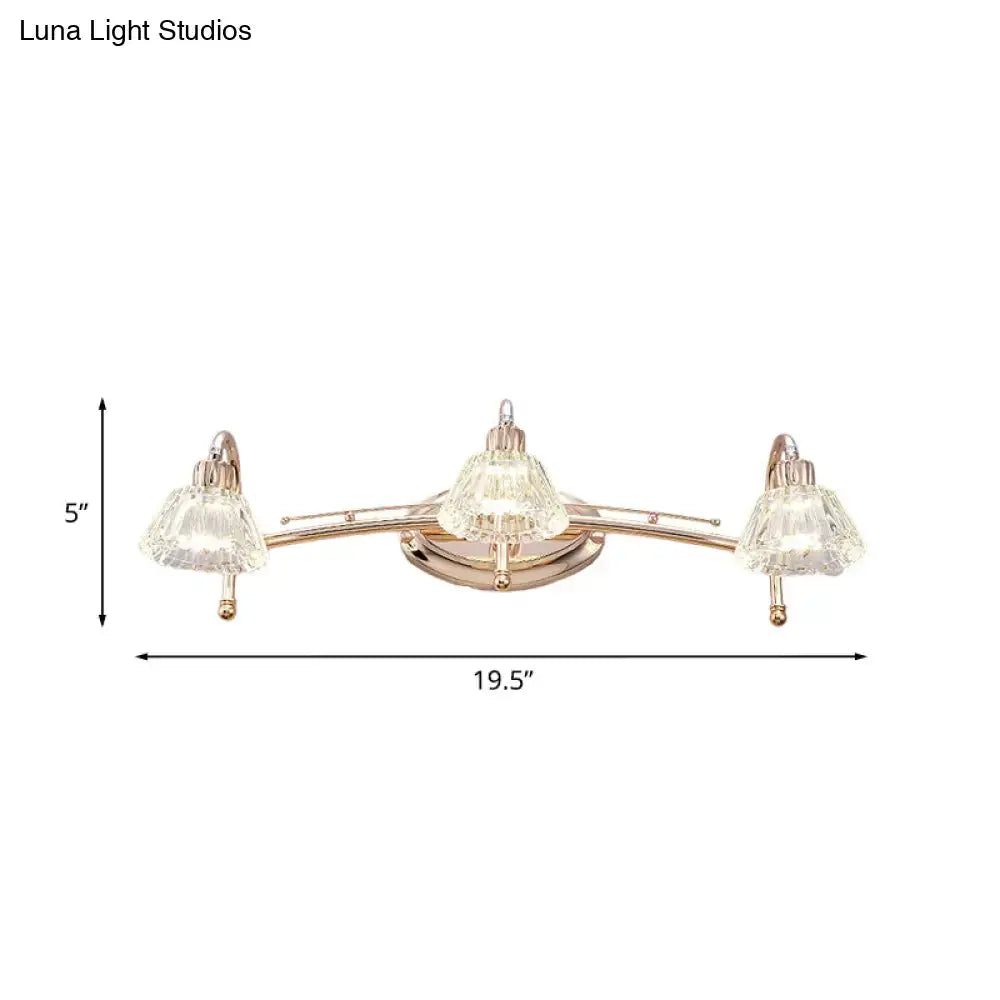 Contemporary rose gold wall vanity light bathroom truncated cone shade