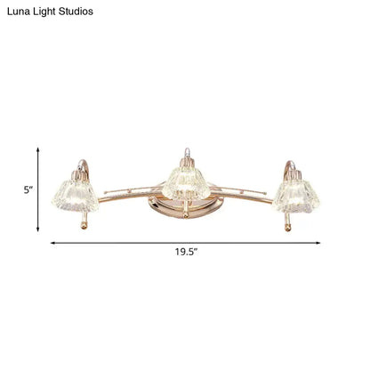 Contemporary rose gold wall vanity light bathroom truncated cone shade