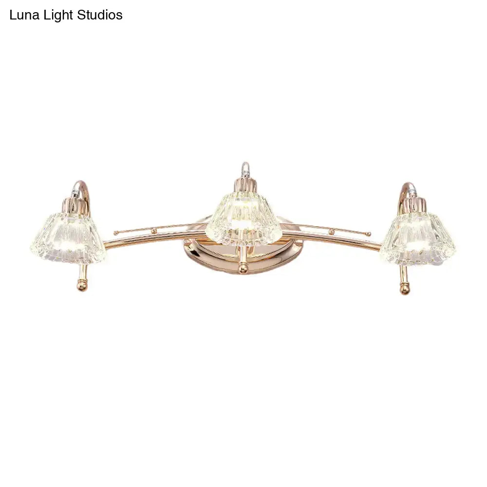 Contemporary rose gold wall vanity light bathroom truncated cone shade