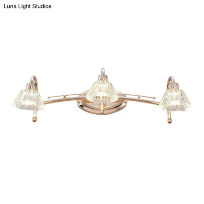 Contemporary rose gold wall vanity light bathroom truncated cone shade
