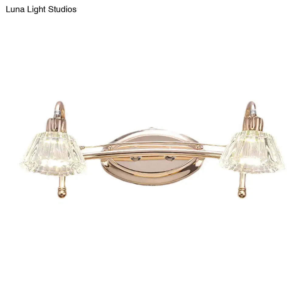 Contemporary rose gold wall vanity light bathroom truncated cone shade