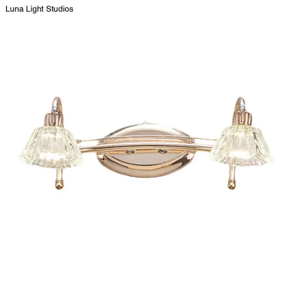 Contemporary rose gold wall vanity light bathroom truncated cone shade