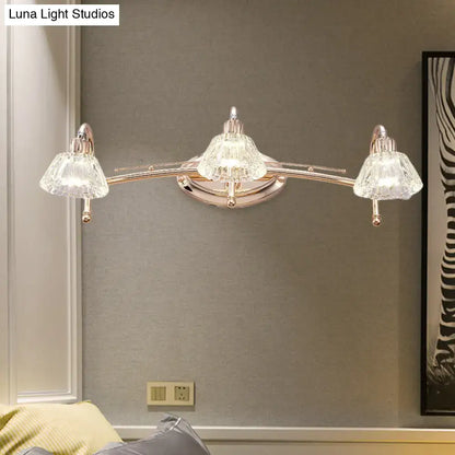 Contemporary rose gold wall vanity light bathroom truncated cone shade