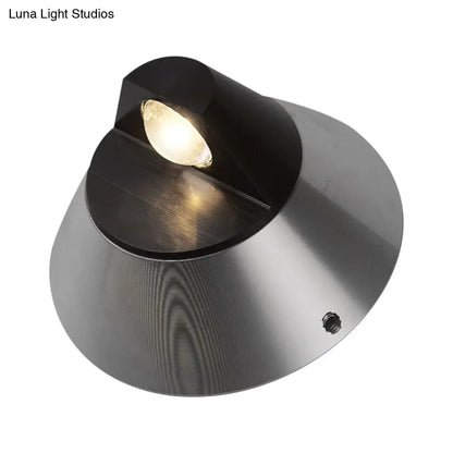 DecorBites™ Contemporary Round Wall Light in Black - Aluminum, Warm/White Light, 1-Light Corridor Sconce Fixture