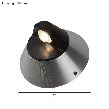 DecorBites™ Contemporary Round Wall Light in Black - Aluminum, Warm/White Light, 1-Light Corridor Sconce Fixture