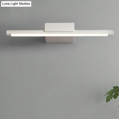 DecorBites™ Contemporary Slim Metal Vanity Sconce LED Light Fixture - 16"/19.5"/23.5" Wide - White/Warm Light - Wall Mounted