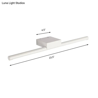 DecorBites™ Contemporary Slim Metal Vanity Sconce LED Light Fixture - 16"/19.5"/23.5" Wide - White/Warm Light - Wall Mounted