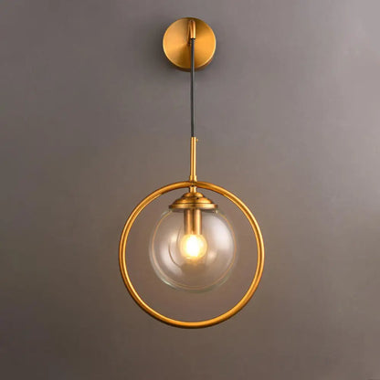 DecorBites™ Contemporary Smoke Gray/Clear/Amber Glass Wall Lamp: Single Brass Finish Sconce Light Fixture