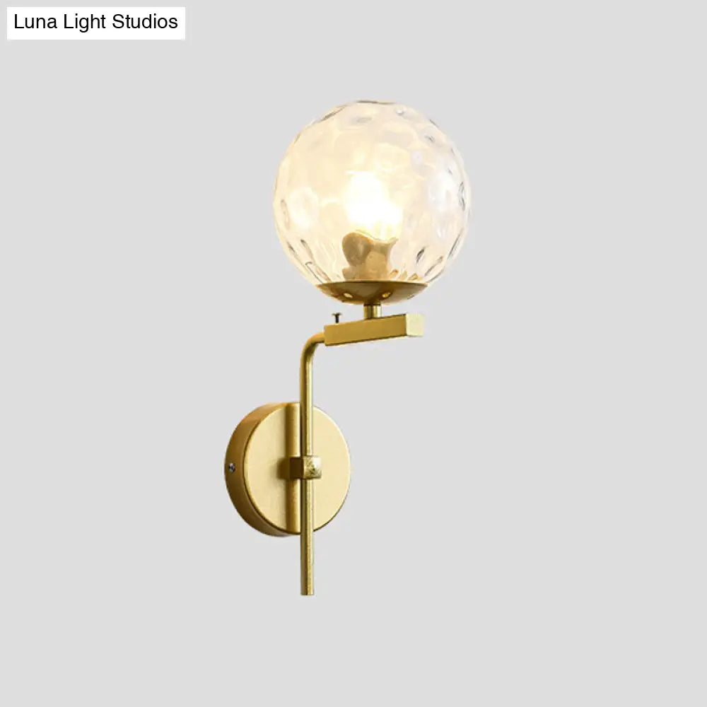 DecorBites™ Contemporary Sphere Glass Sconce Light - Bedroom Wall Mount with 1-Bulb