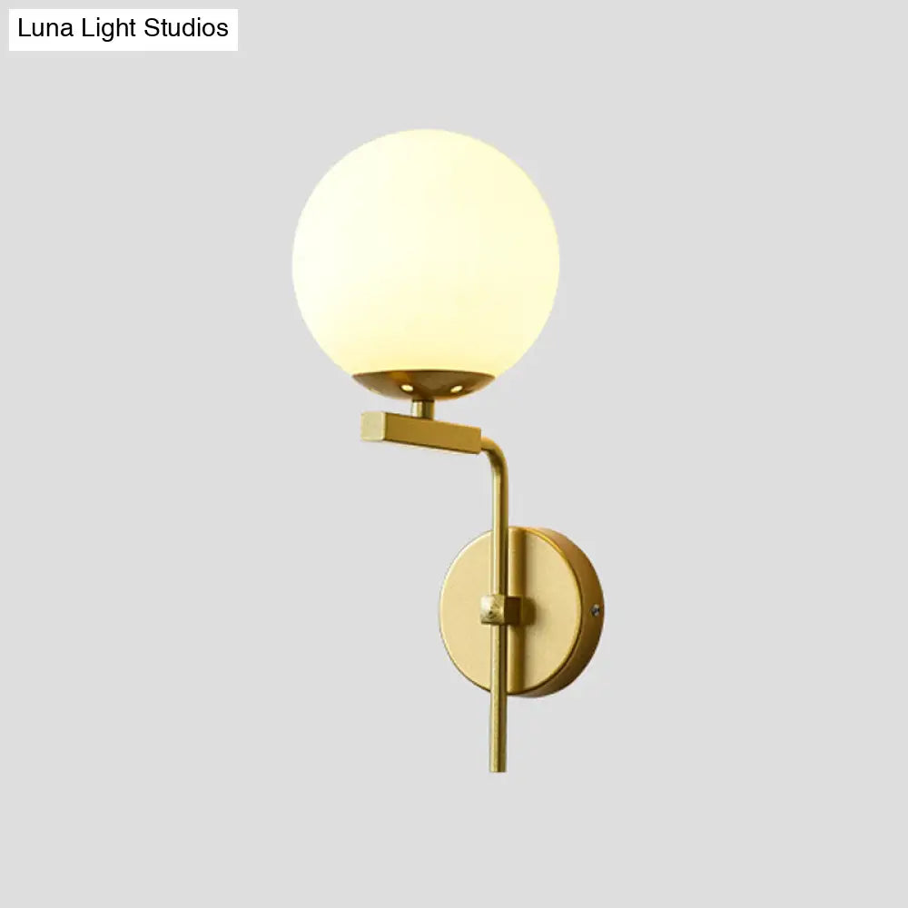 DecorBites™ Contemporary Sphere Glass Sconce Light - Bedroom Wall Mount with 1-Bulb