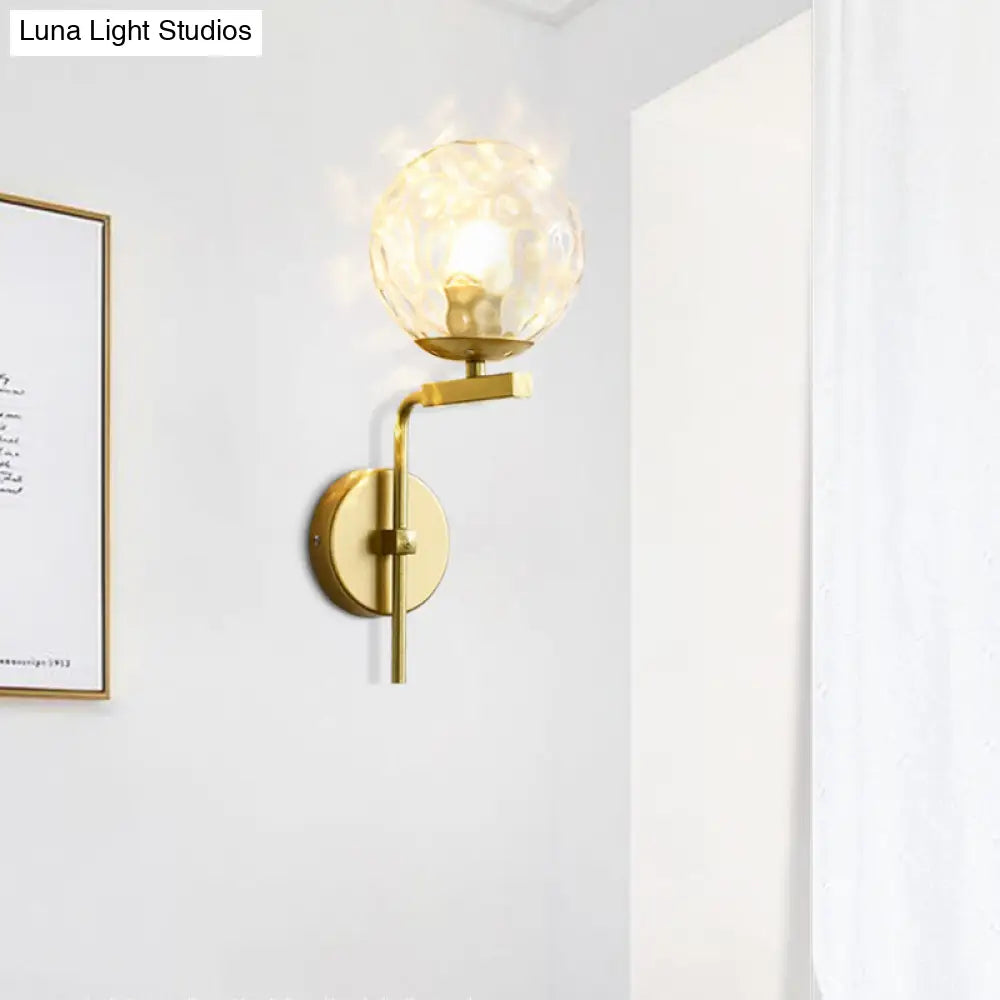 DecorBites™ Contemporary Sphere Glass Sconce Light - Bedroom Wall Mount with 1-Bulb
