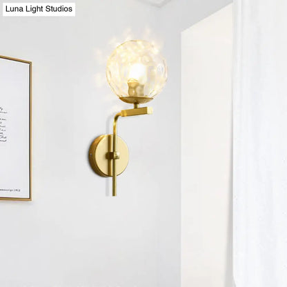 DecorBites™ Contemporary Sphere Glass Sconce Light - Bedroom Wall Mount with 1-Bulb
