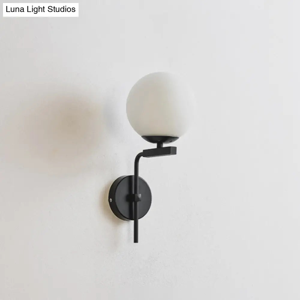 DecorBites™ Contemporary Sphere Glass Sconce Light - Bedroom Wall Mount with 1-Bulb