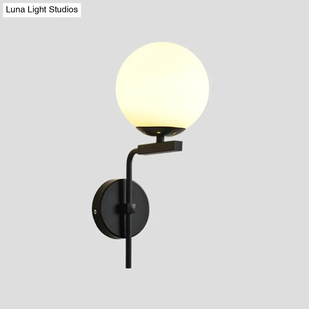 DecorBites™ Contemporary Sphere Glass Sconce Light - Bedroom Wall Mount with 1-Bulb