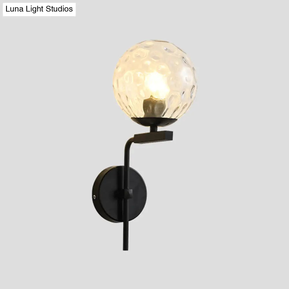 DecorBites™ Contemporary Sphere Glass Sconce Light - Bedroom Wall Mount with 1-Bulb