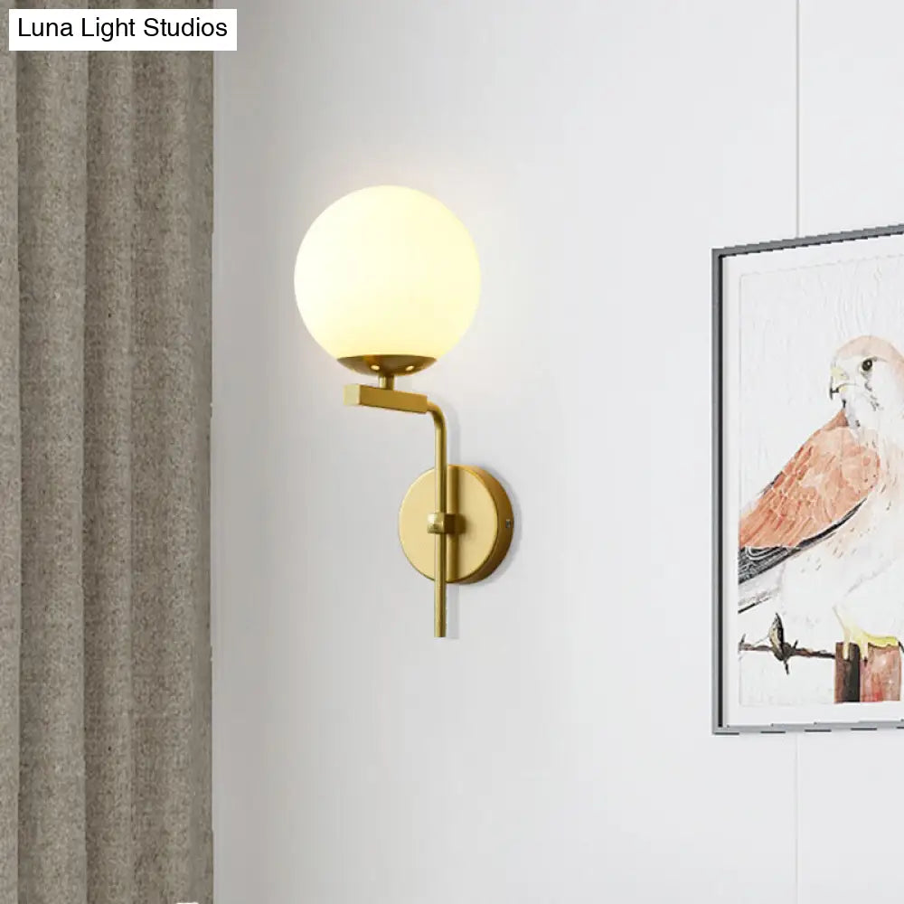 DecorBites™ Contemporary Sphere Glass Sconce Light - Bedroom Wall Mount with 1-Bulb