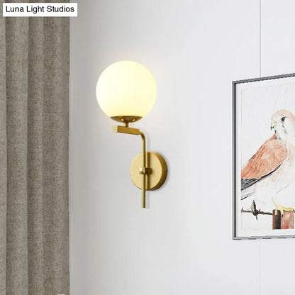 DecorBites™ Contemporary Sphere Glass Sconce Light - Bedroom Wall Mount with 1-Bulb