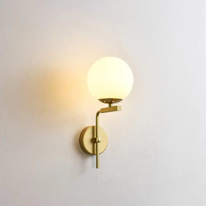 DecorBites™ Contemporary Sphere Glass Sconce Light - Bedroom Wall Mount with 1-Bulb