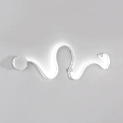 Contemporary twist black & white wall sconce – bedroom warm white light