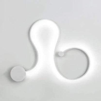 Contemporary twist black & white wall sconce – bedroom warm white light
