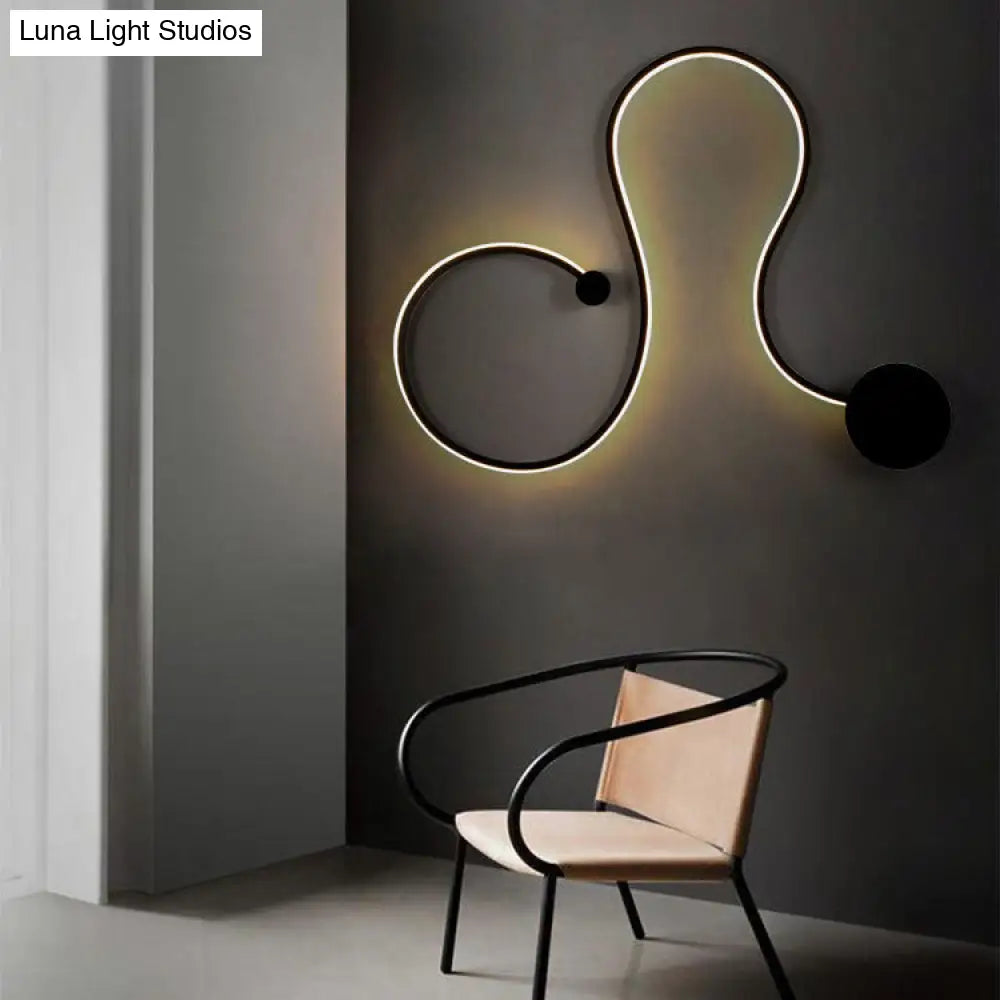 DecorBites™ Contemporary Twist LED Wall Sconce - Black/White - Warm/White Lighting