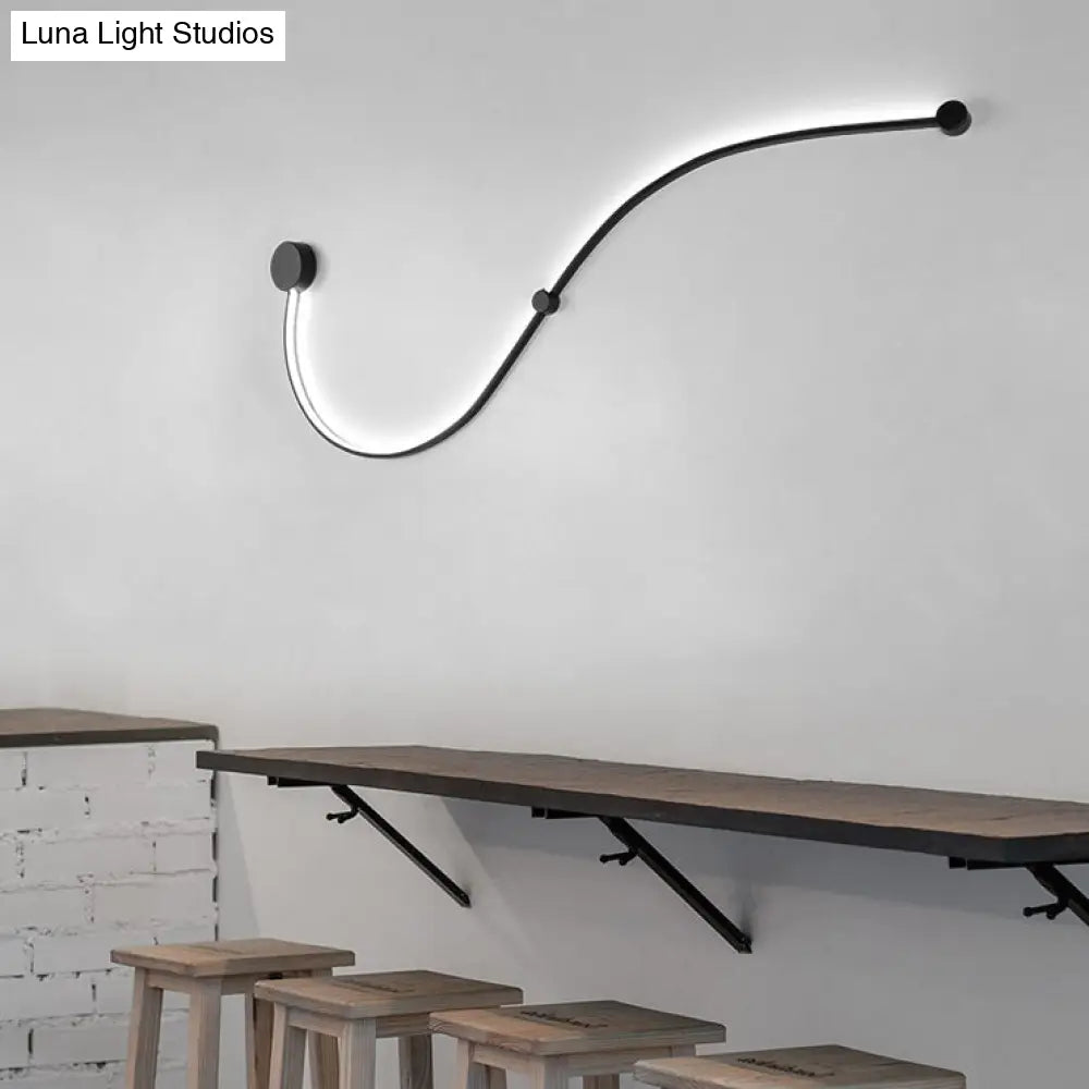 DecorBites™ Contemporary Twist LED Wall Sconce - Black/White - Warm/White Lighting