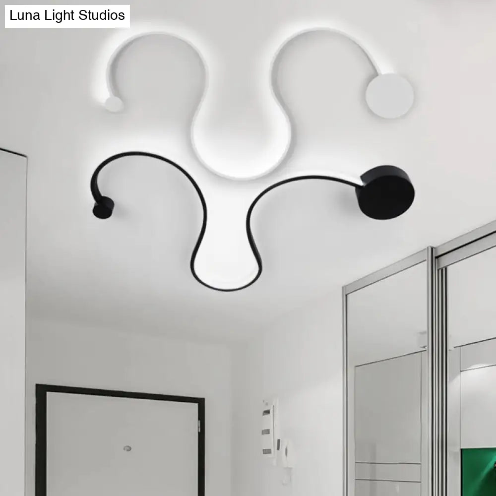 DecorBites™ Contemporary Twist LED Wall Sconce - Black/White - Warm/White Lighting