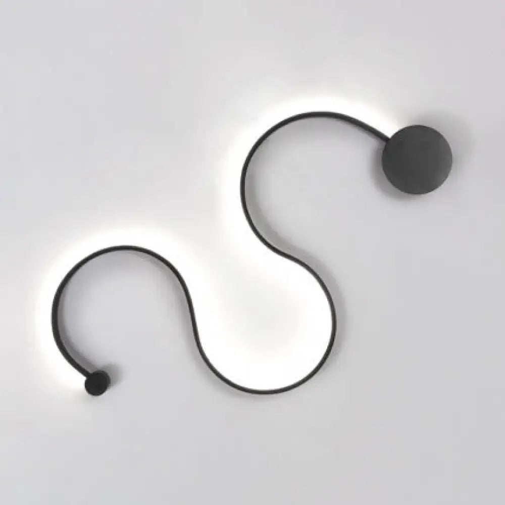 DecorBites™ Contemporary Twist LED Wall Sconce - Black/White - Warm/White Lighting