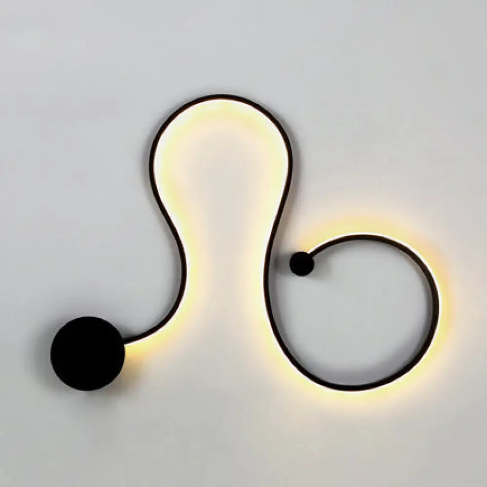 DecorBites™ Contemporary Twist LED Wall Sconce - Black/White - Warm/White Lighting