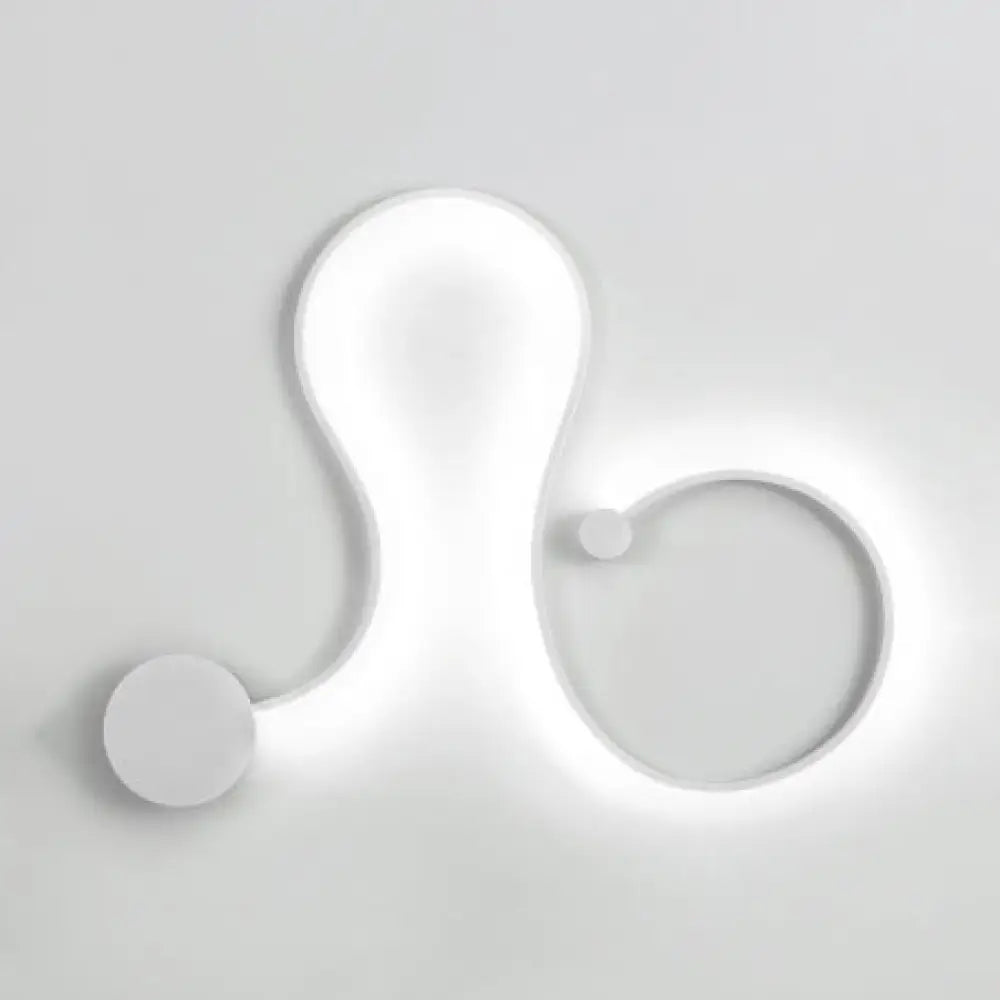 DecorBites™ Contemporary Twist LED Wall Sconce - Black/White - Warm/White Lighting