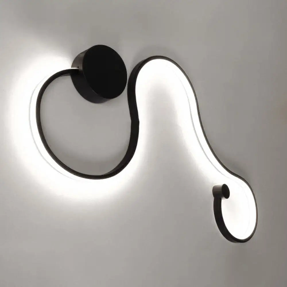 DecorBites™ Contemporary Twist LED Wall Sconce - Black/White - Warm/White Lighting