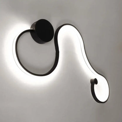 DecorBites™ Contemporary Twist LED Wall Sconce - Black/White - Warm/White Lighting