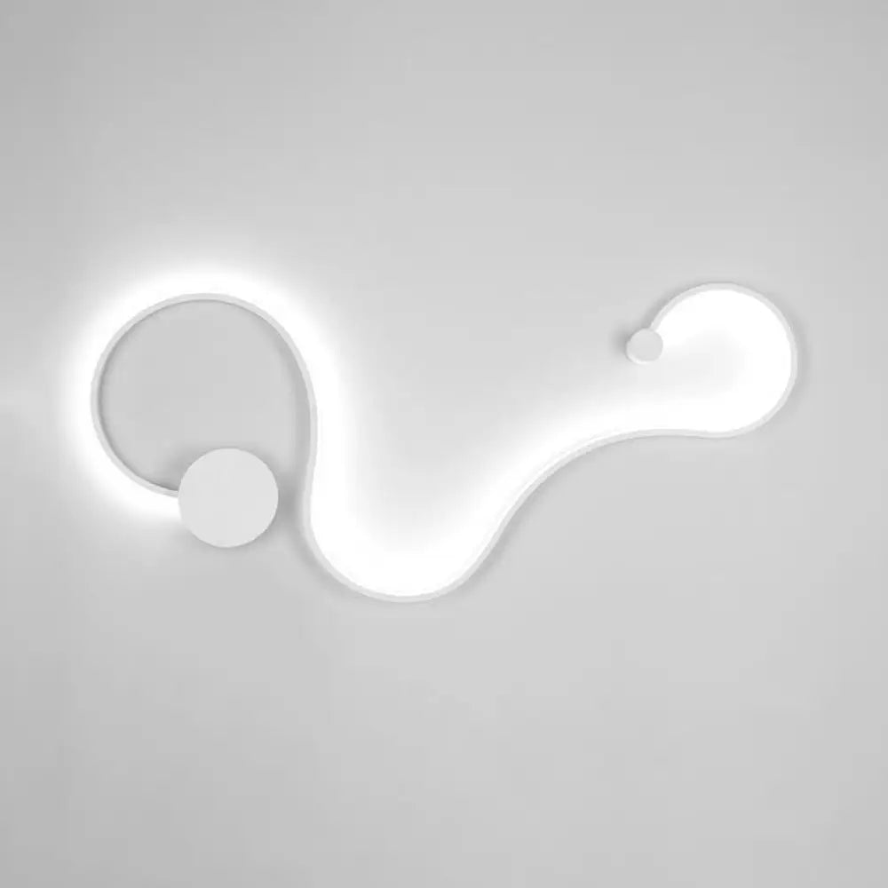 DecorBites™ Contemporary Twist LED Wall Sconce - Black/White - Warm/White Lighting