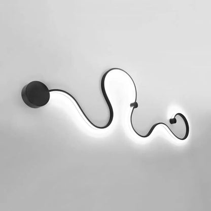 DecorBites™ Contemporary Twist LED Wall Sconce - Black/White - Warm/White Lighting