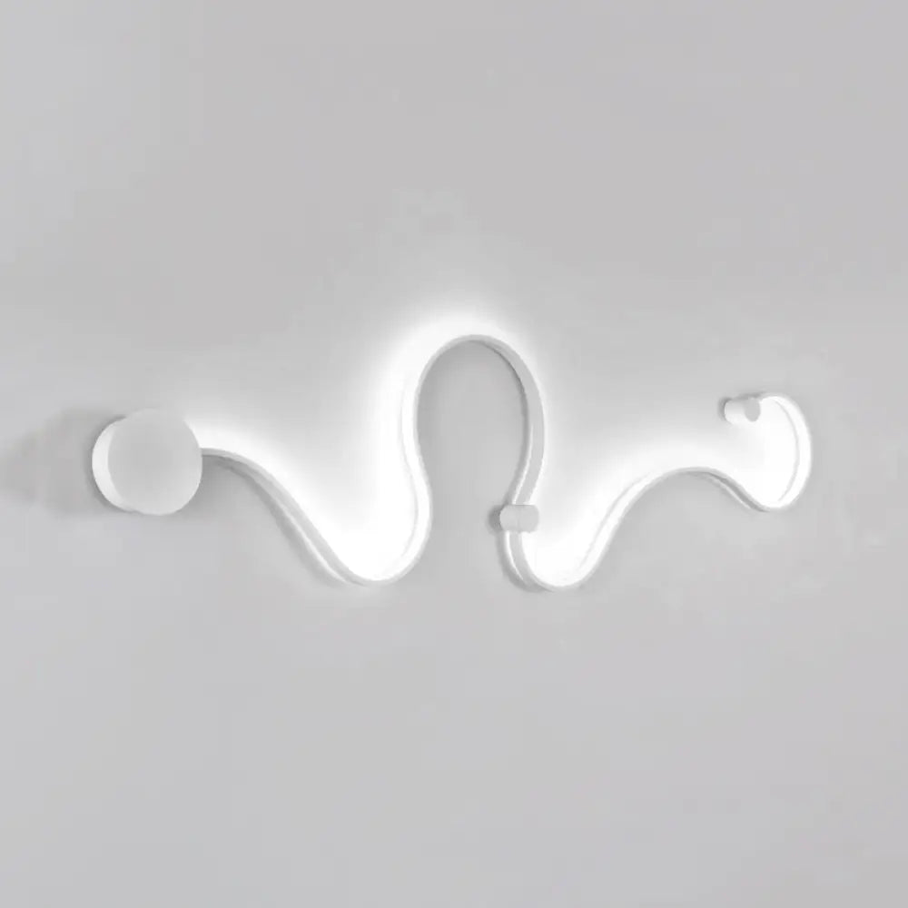 DecorBites™ Contemporary Twist LED Wall Sconce - Black/White - Warm/White Lighting