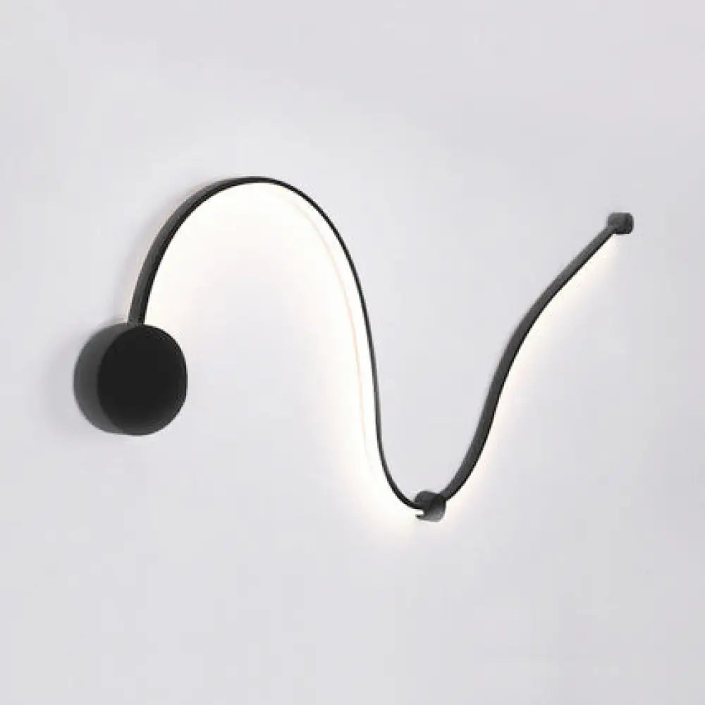 DecorBites™ Contemporary Twist LED Wall Sconce - Black/White - Warm/White Lighting