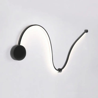 DecorBites™ Contemporary Twist LED Wall Sconce - Black/White - Warm/White Lighting