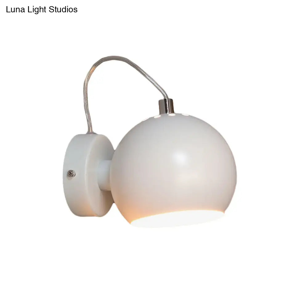 DecorBites™ Contemporary White Adjustable Wall Sconce for Bedside - Iron Dome Wall Mount Lighting Fixture