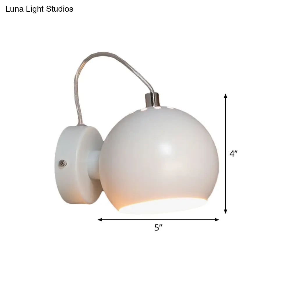 DecorBites™ Contemporary White Adjustable Wall Sconce for Bedside - Iron Dome Wall Mount Lighting Fixture