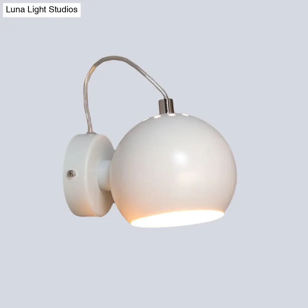 DecorBites™ Contemporary White Adjustable Wall Sconce for Bedside - Iron Dome Wall Mount Lighting Fixture