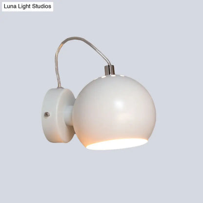 DecorBites™ Contemporary White Adjustable Wall Sconce for Bedside - Iron Dome Wall Mount Lighting Fixture