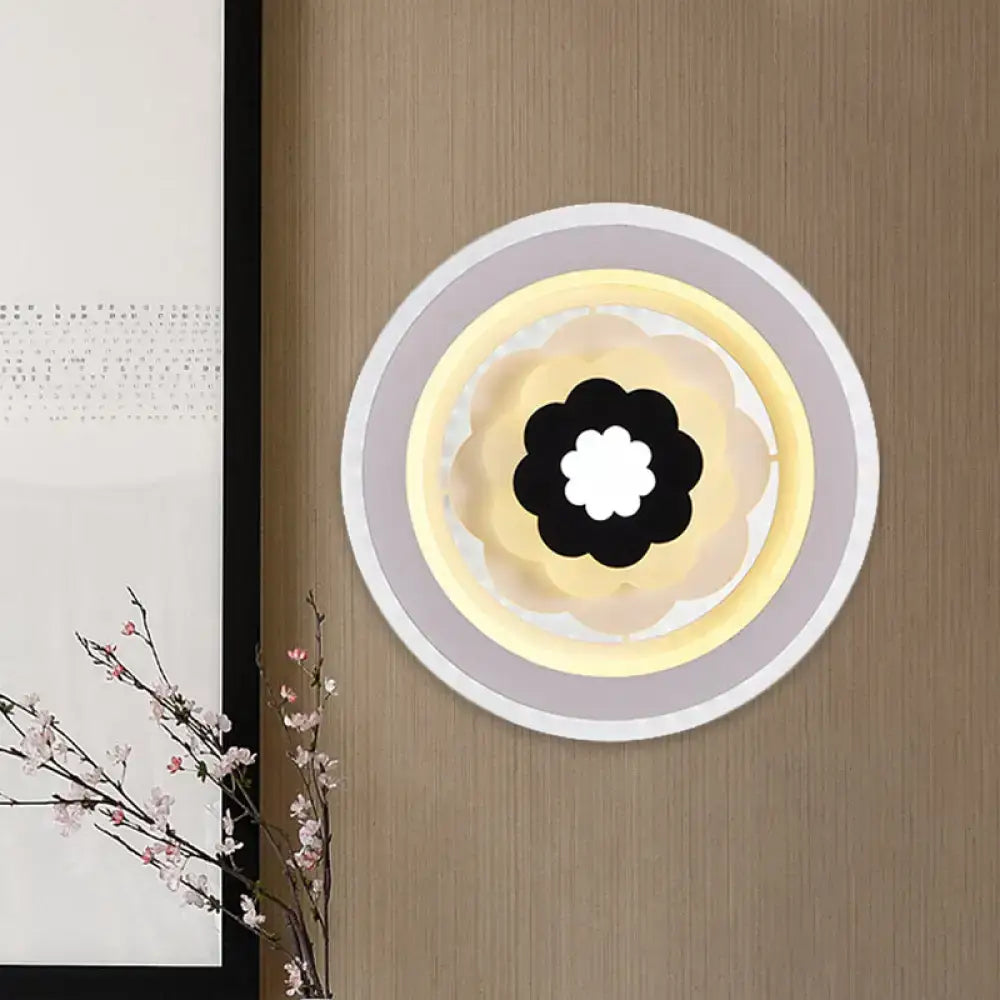 Contemporary white & beige led wall sconce bedroom 10 inches fixture