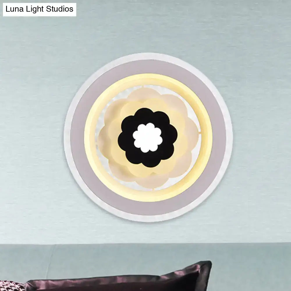 Contemporary white & beige led wall sconce bedroom 10 inches fixture